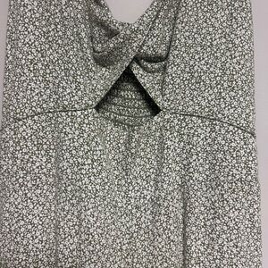 Abercrombie & Fitch Olive Green Floral Twist-Front Jumpsuit